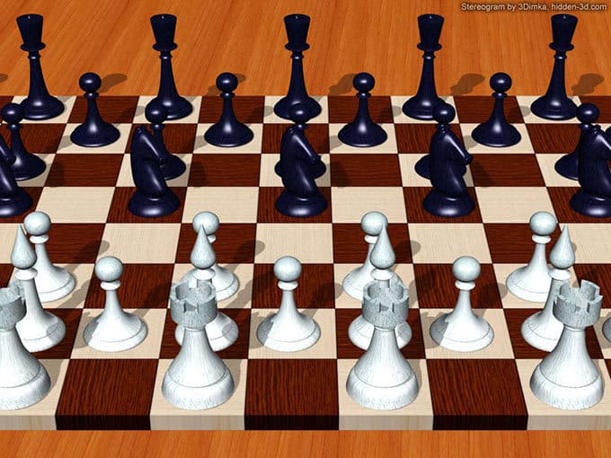 Перекрестная стереокартинка шахматы