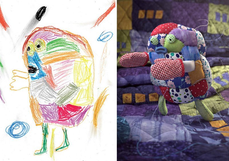 Художники рисуют монстров по детским эскизам воображение, дети, игра, монстры, необычно, проект, рисунки, художники