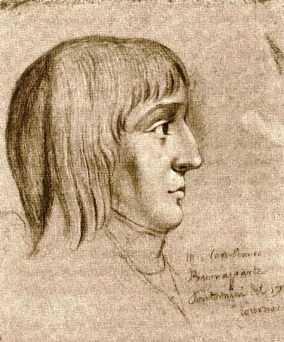 Наполеон в 16 лет. Рисунок неизв. автора