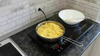 Приготовление жареного картофеля на индукционной плите Kitfort KT 105