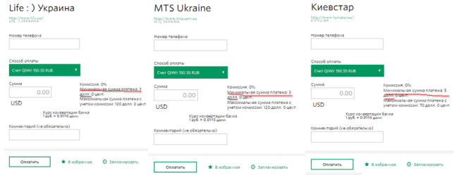 Оплата мобильного Украины