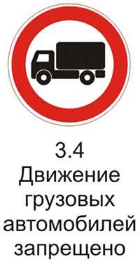 Дорожный знак 3.4 "Движение грузовых автомобилей запрещено" комментарии
