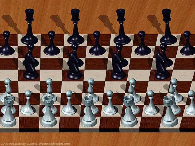 Параллельная стереокартинка шахматы